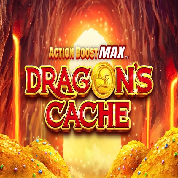 Action Boost Max Dragon's Cache online game logo by SpinPlay Games on blazespinscasinoo.com