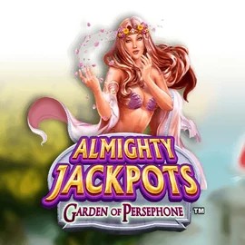 Almighty Jackpots: Garden of Persephone slot logo by Novomatic at Blaze Spins Casino