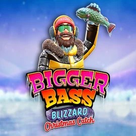 Bigger Bass Blizzard Christmas Catch slot logo by Pragmatic Play at Blaze Spins Casino