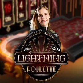 Official Live Casino logo: Lightning Roulette by Evolution at Blaze Spins Casino